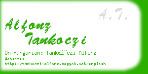 alfonz tankoczi business card